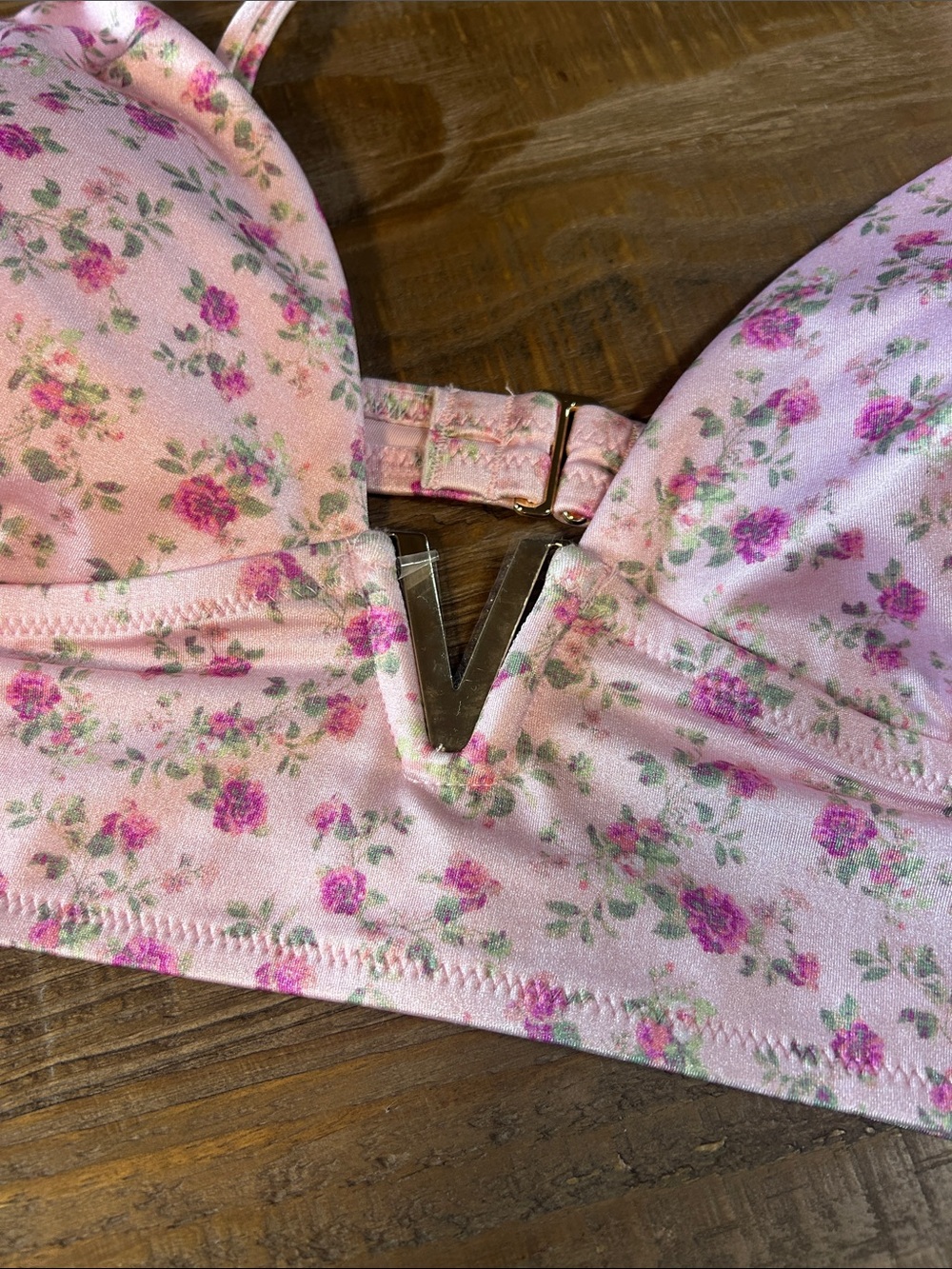 NWT Victoria’s Secret Venus Bloom Pink Ditsy Floral V Hardware‎ Bikini Set | XL - Picture 3 of 12